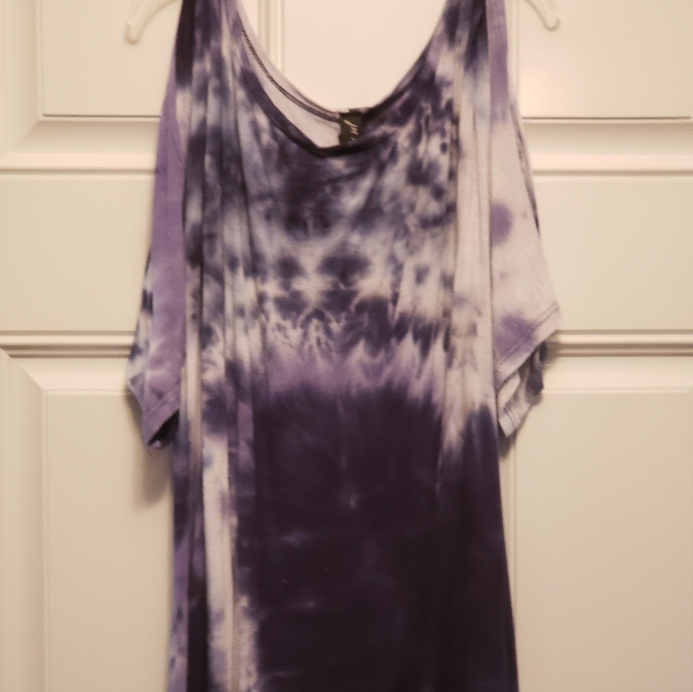 Tie Dye cold shoulder shirt